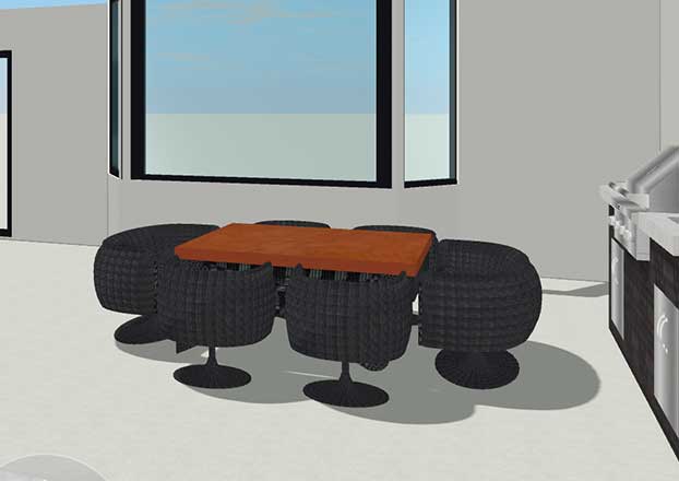 3D CAD Design of Outdoor Custom Wicker Furniture from Shape of Wicker Naples, Florida